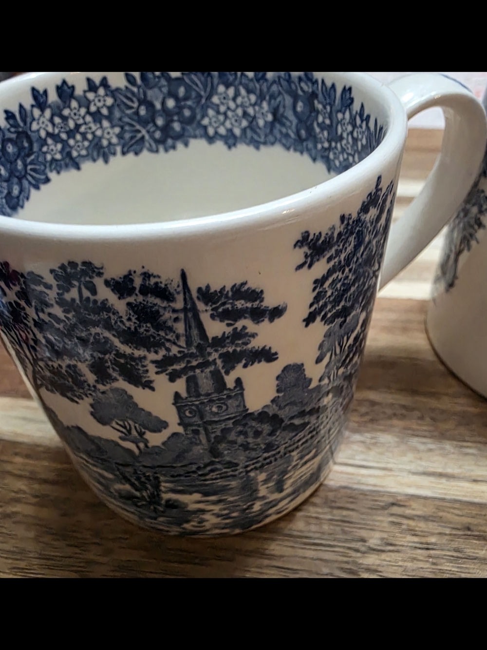 Wedgwood Blue and White Toile Porcelain Mugs - Pair - Picture 11 of 11
